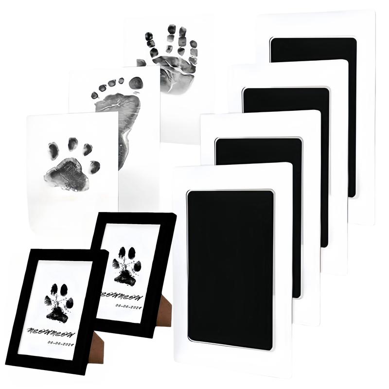 Larleaf Paw Print Kit, 4-Pcs Ink Pads + 2 Photo Frame, Mess-Free Paw Print Stamp Pad for Dogs & Cats, Clean Touch Ink Pad, Dog Paw & Nose Print Kit, Keepsake Gift for Pet Dogs and Cats, Memorial Gift, Pet Memorials, Pet Paw