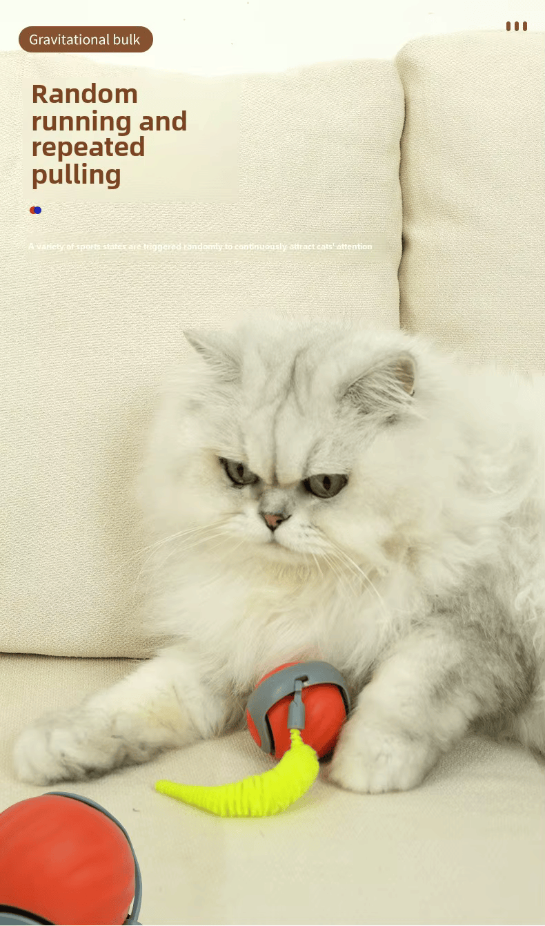 Interactive Cat Ball – Electric Rolling Toy with Feather Teaser