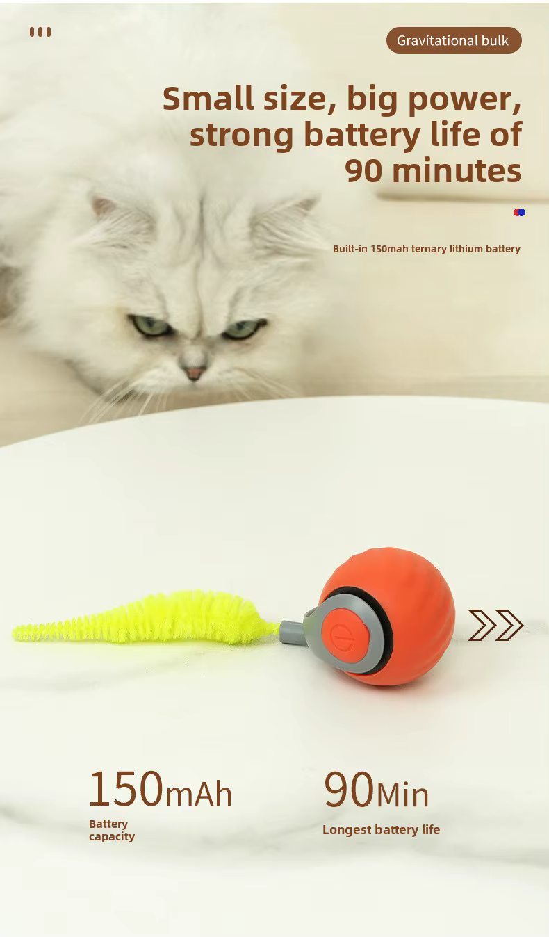 Interactive Cat Ball – Electric Rolling Toy with Feather Teaser